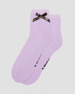 Lilac Dr Martens Ankle Bow Organic Cotton Blend Socks (Cotton Blend) Socks | UJ84-E6UD