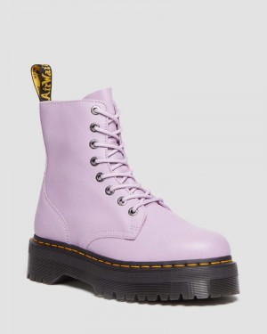 Lilac Dr Martens Jadon III Boot Pisa Leather Platforms (Pisa) Platforms Boots | FB19-Z7KR