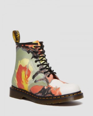 MULTI Dr Martens 1460 Tate 'Volcanic Flare' Leather Lace Up Boots (Backhand) Boots | EB00-H5RT