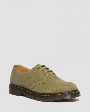 Muted Olive Dr Martens 1461 Tumbled Nubuck Leather Oxford Shoes (Tumbled Nubuck) Shoes | JF14-M1BE