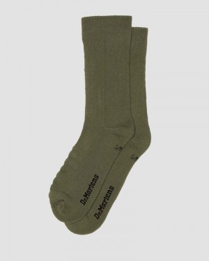 Muted Olive Dr Martens Double Doc Cotton Blend Socks (Cotton Blend) Socks | XS34-R9EZ