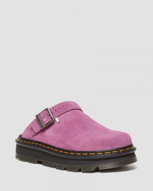 Muted Purple Dr Martens Zebzag Suede Casual Slingback Platform Mules (E.H.Suede) Sandals | AC00-S4XC