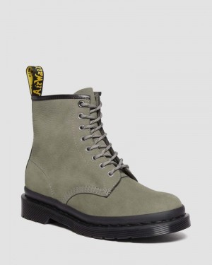 Nickel Grey Dr Martens 1460 Milled Nubuck Leather Lace Up Boots (Milled Nubuck Wp) Boots | UH89-Y4SE