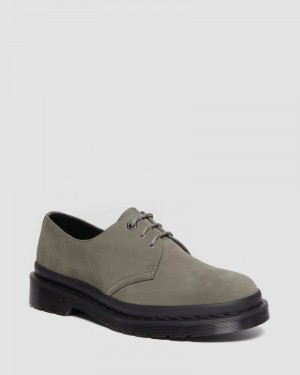 Nickel Grey Dr Martens 1461 Milled Nubuck Oxford Shoes (Milled Nubuck Wp) Shoes | MQ47-M1FE