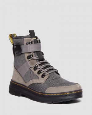 Nickel Grey Dr Martens Combs Tech II Fleece-Lined Casual Boots (Buffbuck Two Tone Nylon) Boots | FH40-M9PA