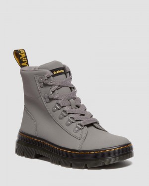 Nickel Grey Dr Martens Combs - Ajax Leather Casual Boots (Ajax) Boots | NF83-P9OP