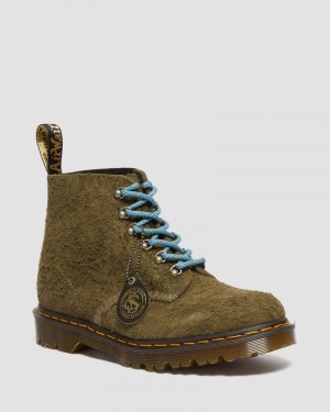 Olive Dr Martens 101 Made in England Hardware Suede Ankle Boots Boots | TE12-S8ZC