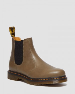 Olive Dr Martens 2976 Carrara Leather Chelsea Boots (Carrara) Boots | NK44-E6BX