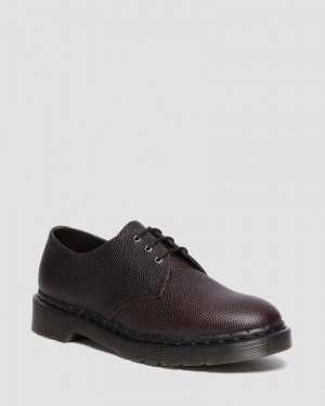 Oxblood Dr Martens 1461 Pebble Grain Leather Oxford Shoes (Atlas Pebble Grain) Shoes | WU31-V2BW