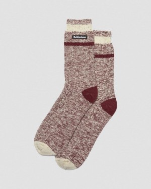 Oxblood Dr Martens Marl Organic Socks (Cotton Blend) Socks | DW48-S5JA