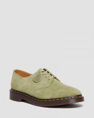 Pale Olive Dr Martens Smiths Suede Dress Shoes (Desert Oasis Suede) Shoes | NR35-Z7ZE