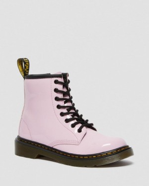 Pale Pink Dr Martens Junior 1460 Patent Leather Lace Up Boots (Patent Leather) Boots | EZ02-B0CL