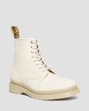 Parchment Beige Dr Martens 1460 Mono Milled Nubuck Leather Lace Up Boots (Milled Nubuck Wp) Boots | HY92-Y8VW