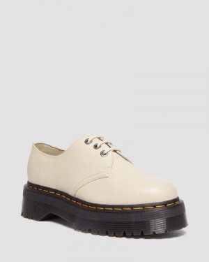 Parchment Beige Dr Martens 1461 II Pisa Leather Platform Shoes (Pisa) Shoes | SI63-L0TH