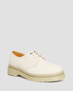 Parchment Beige Dr Martens 1461 Mono Milled Nubuck Leather Oxford Shoes (Milled Nubuck Wp) Shoes | IT41-L2UX