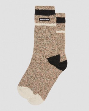 Parchment Beige Dr Martens Marl Organic Socks (Cotton Blend) Socks | MX33-Y6SB