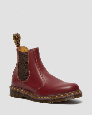 Red Dr Martens 2976 Vintage Made In England Chelsea Boots (Quilon) Boots | HF35-J6NX