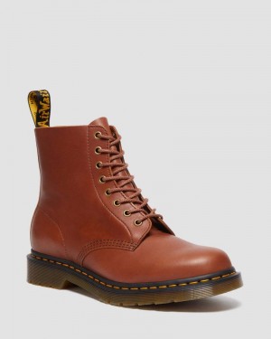 Saddle Tan Dr Martens 1460 Pascal Carrara Leather Lace Up Boots (Carrara) Boots | BW31-I6WY