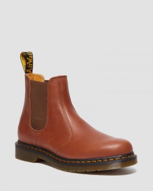 Saddle Tan Dr Martens 2976 Carrara Leather Chelsea Boots (Carrara) Boots | GB21-V7KQ