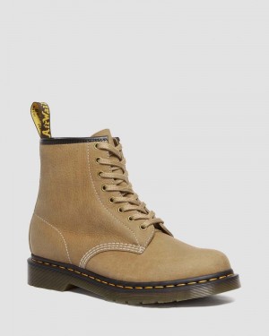 Savannah Tan Dr Martens 1460 Tumbled Nubuck Leather Lace Up Boots (Tumbled Nubuck) Boots | UL65-N7SI