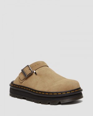 Savannah Tan Dr Martens Zebzag Suede Casual Singback Platform Mules (E.H.Suede) Sandals | EA49-B7KO