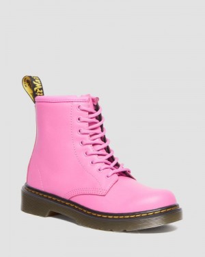 Thrift Pink Dr Martens Junior 1460 Leather Lace Up Boots (Romario) Boots | LK33-U6HP