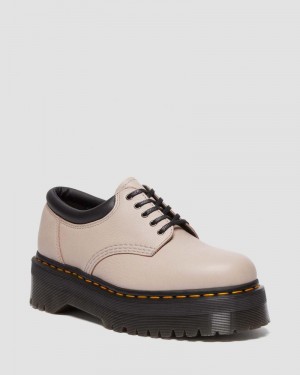 Vintage Taupe Dr Martens 8053 Pisa Leather Platform Casual Shoes (Pisa) Platforms Shoes | IV04-V6BF