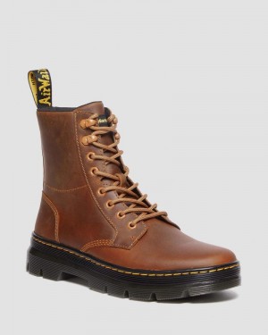 Warm Tan Dr Martens Combs Pull Up Leather Casual Boots (Archive Pull Up) Boots | QW85-B8UN