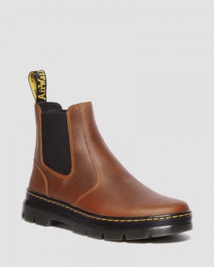 Warm Tan Dr Martens Embury Pull Up Leather Chelsea Boots (Archive Pull Up) Shoes | QV28-I7XP