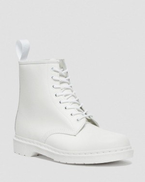 White Dr Martens 1460 Mono Smooth Leather Lace Up Boots (Smooth Leather) Boots | QE58-T2DP