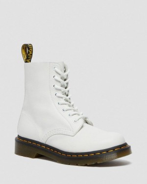 White Dr Martens 1460 - Pascal Virginia Leather Boots (Virginia) Boots | ZE61-S6IN