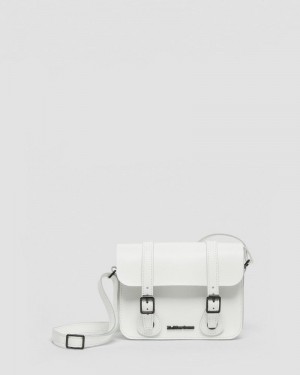 White Dr Martens 7 Inch Leather Crossbody Bag (Smooth Leather) Bags & Backpacks | PO06-S8AD