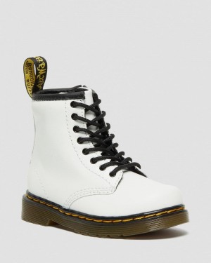 White Dr Martens Toddler 1460 Leather Lace Up Boots (Romario) Boots | CM70-B5HX