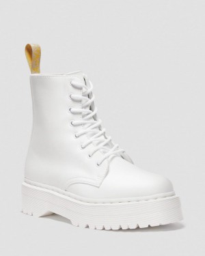 White Dr Martens Vegan Jadon II Boot Kemble Mono Platforms (Kemble) Platforms Boots | IE18-V1XO