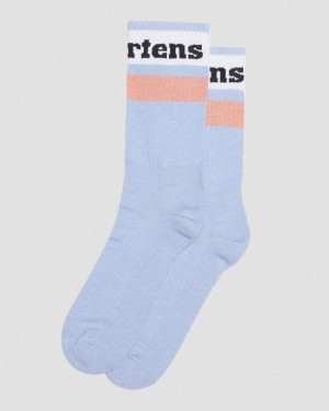 Zen Blue Dr Martens Athletic Logo Organic Cotton Blend Socks (Cotton Blend) Socks | XG28-X9MA