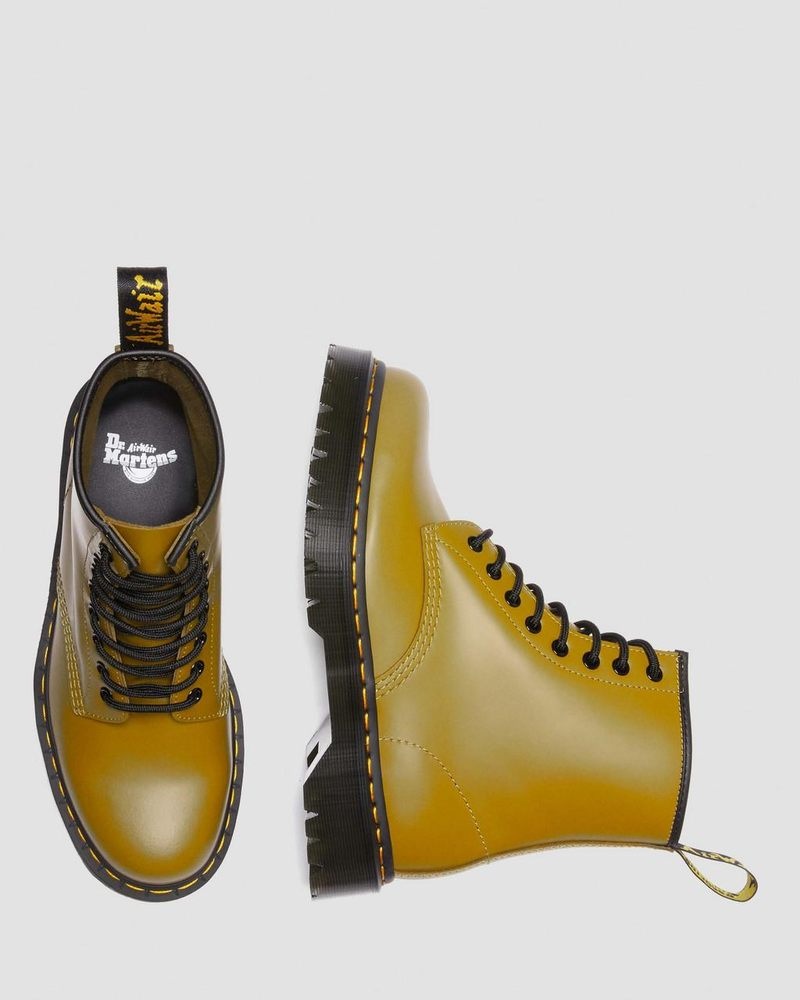 Antique Olive Dr Martens 1460 Bex Smooth Leather Lace Up Boots (Smooth Leather) Platforms Boots | KI98-B7FV