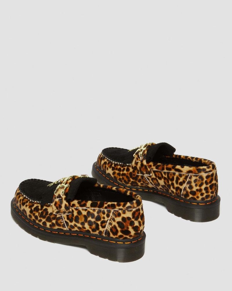 Archive Leopard / Black Dr Martens Adrian Hair-On Leopard Print Snaffle Loafers (Hair On+Desert Oasis Suede) Shoes | KX15-K7CK