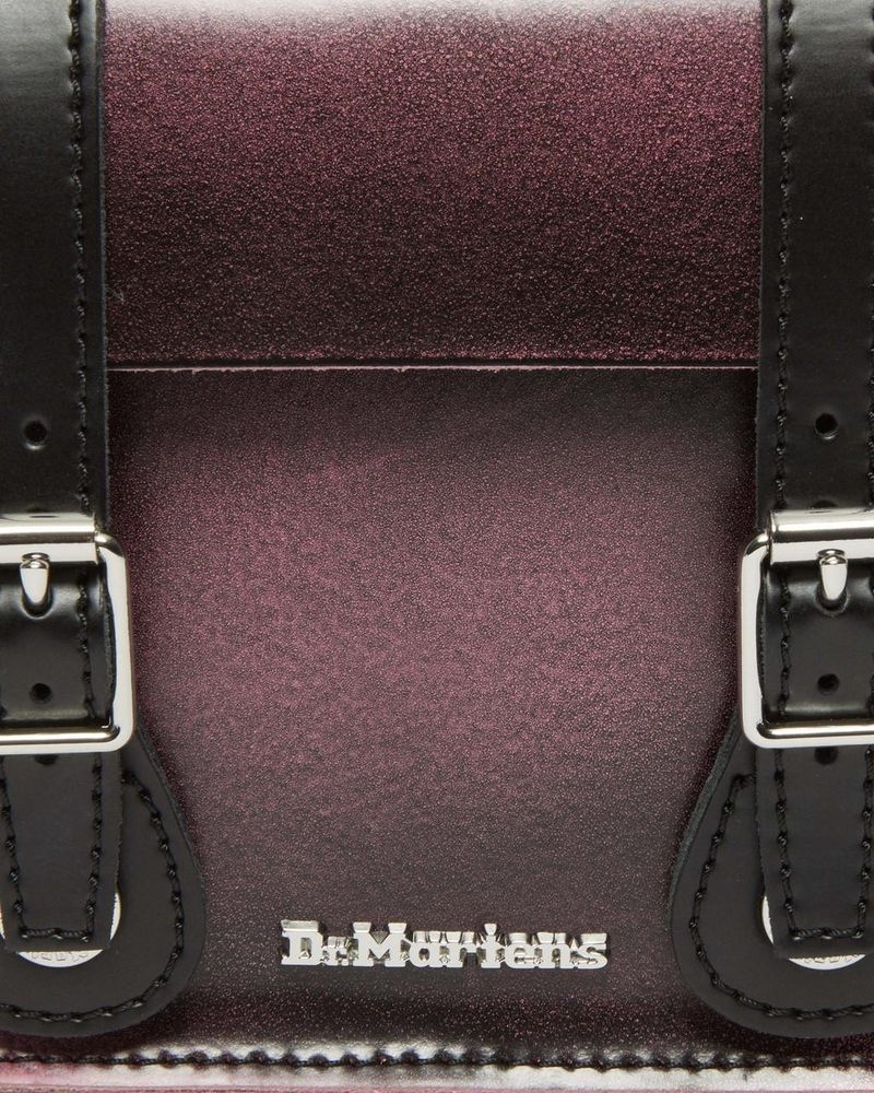 Black+Fondant Pink Dr Martens 7 Inch Distressed Leather Crossbody Bag (Two Tone Rub Off+Kiev) Bags & Backpacks | LG61-R2EE