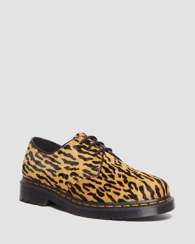 Black/Tan Dr Martens 1461 Wacko Maria Hair-On Oxford Shoes (Hair On) Shoes | VS98-J0QA