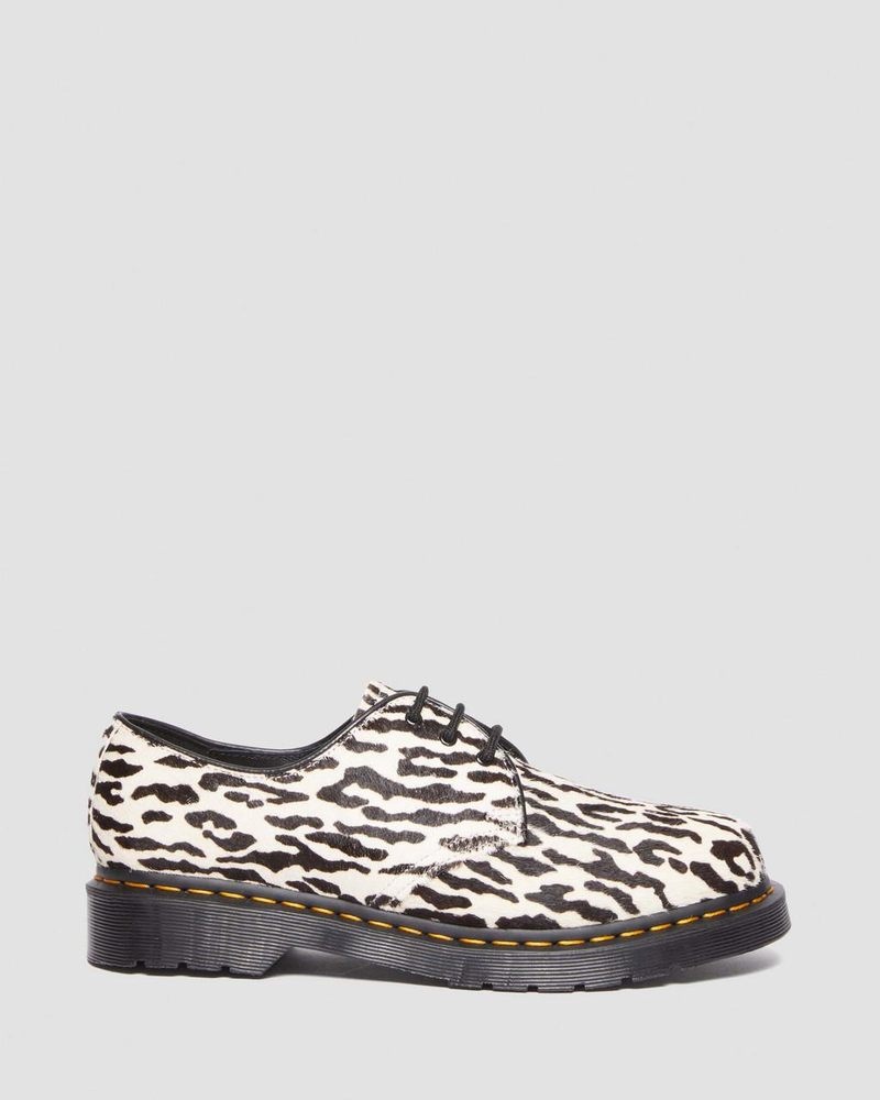 Black/White Dr Martens 1461 Wacko Maria Hair-On Oxford Shoes (Hair On) Shoes | MF36-K5UL