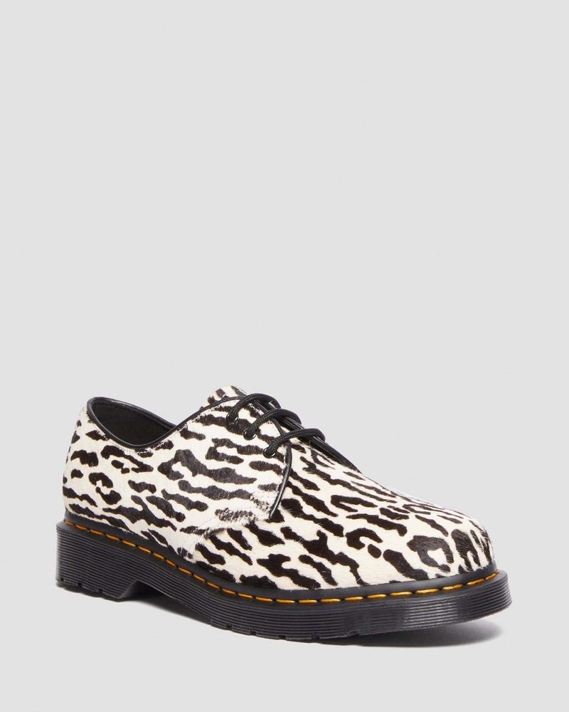 Black/White Dr Martens 1461 Wacko Maria Hair-On Oxford Shoes (Hair On) Shoes | MF36-K5UL