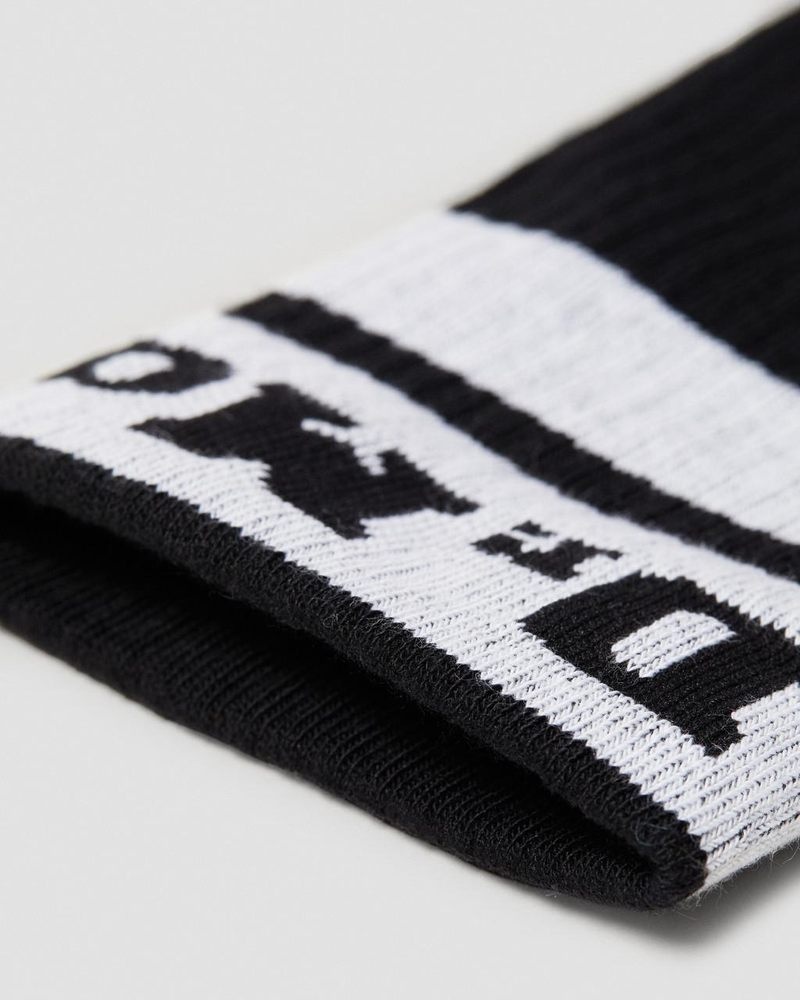 Black+White Dr Martens Athletic Logo Organic Cotton Blend Socks (Cotton Blend) Socks | VV30-S3CX