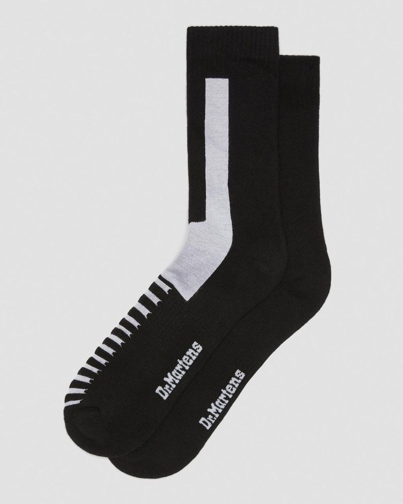 Black+White Dr Martens Double Doc Cotton Blend Socks (Cotton Blend) Socks | HQ48-H8YU