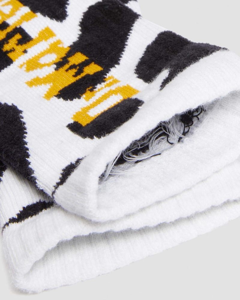 Black+White Dr Martens Vertical Logo Cow Print Cotton Blend Socks (Cotton Blend) Socks | UR45-Z3PD