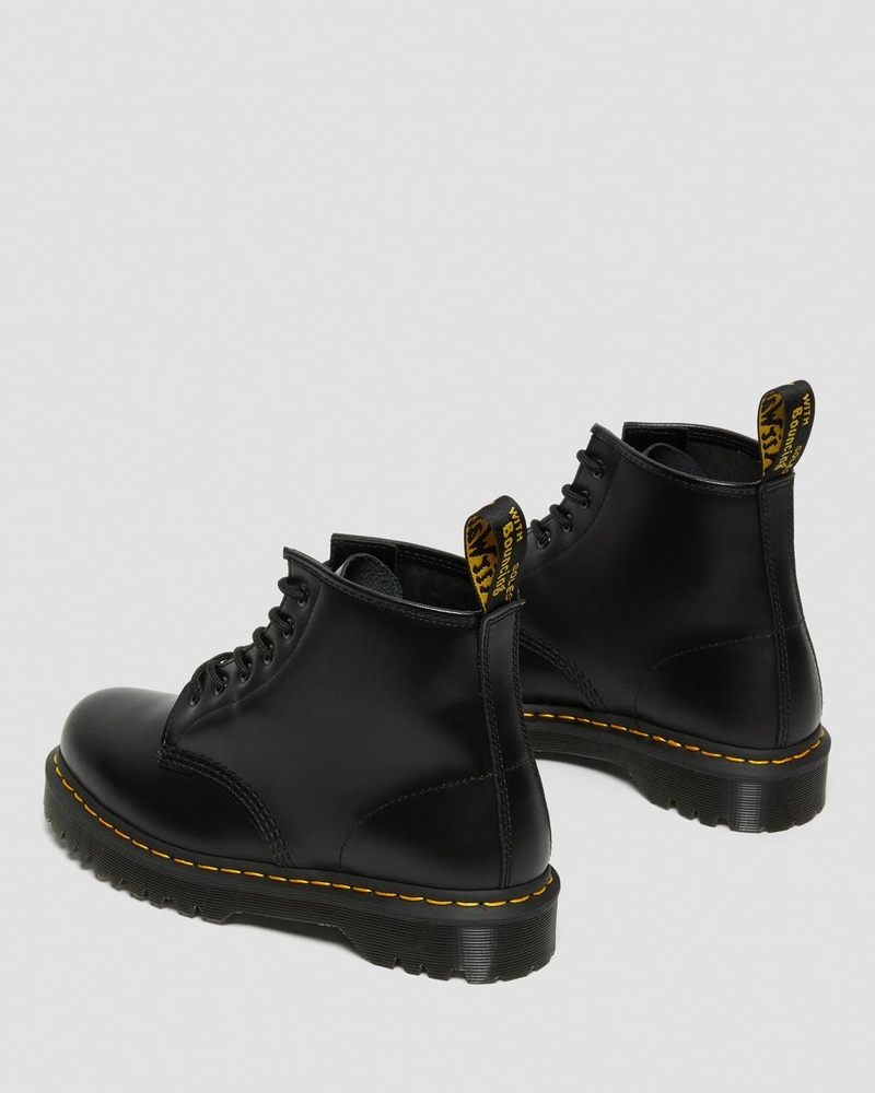 Black Dr Martens 101 Bex Smooth Leather Ankle Boots (Smooth Leather) Platforms Boots | XZ77-Z2LS