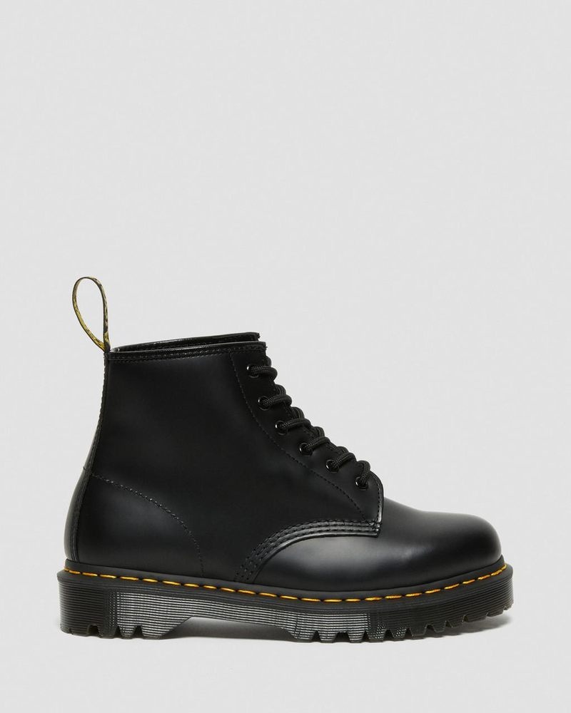 Black Dr Martens 101 Bex Smooth Leather Ankle Boots (Smooth Leather) Platforms Boots | XZ77-Z2LS