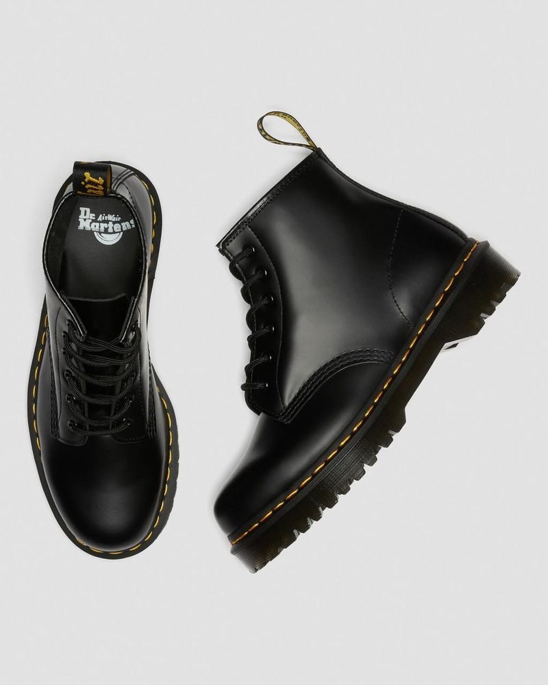 Black Dr Martens 101 Bex Smooth Leather Ankle Boots (Smooth Leather) Platforms Boots | XZ77-Z2LS