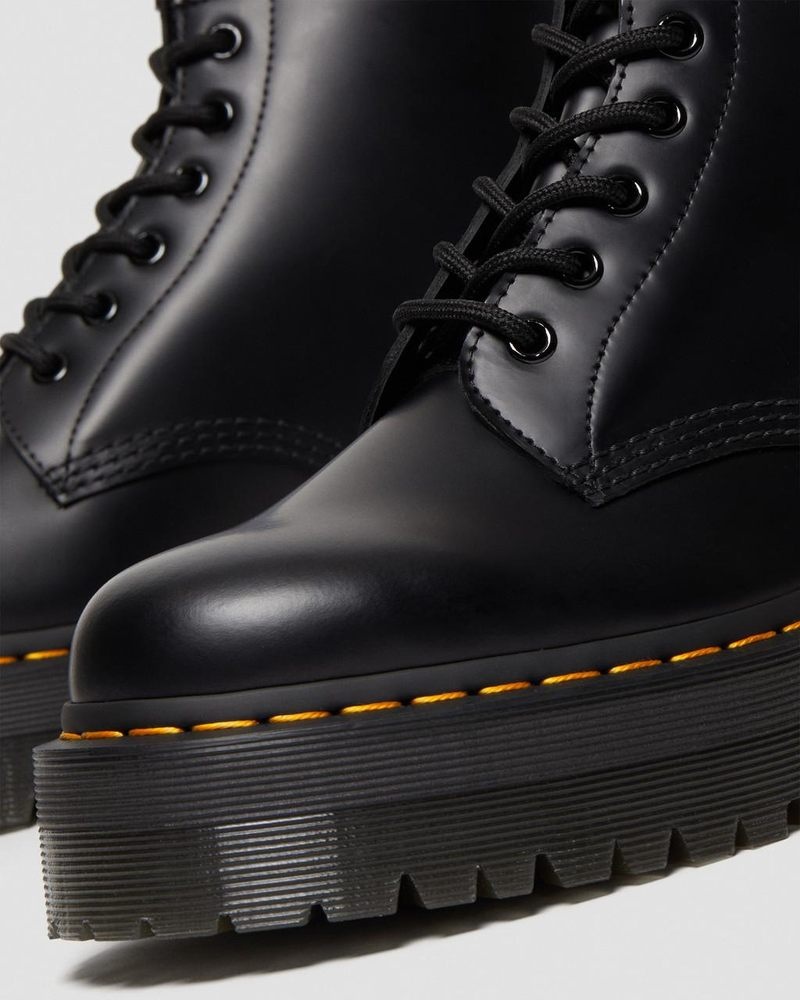 Black Dr Martens 101 Smooth Leather Platform Ankle Boots (Smooth Leather) Boots | BG79-T6HE