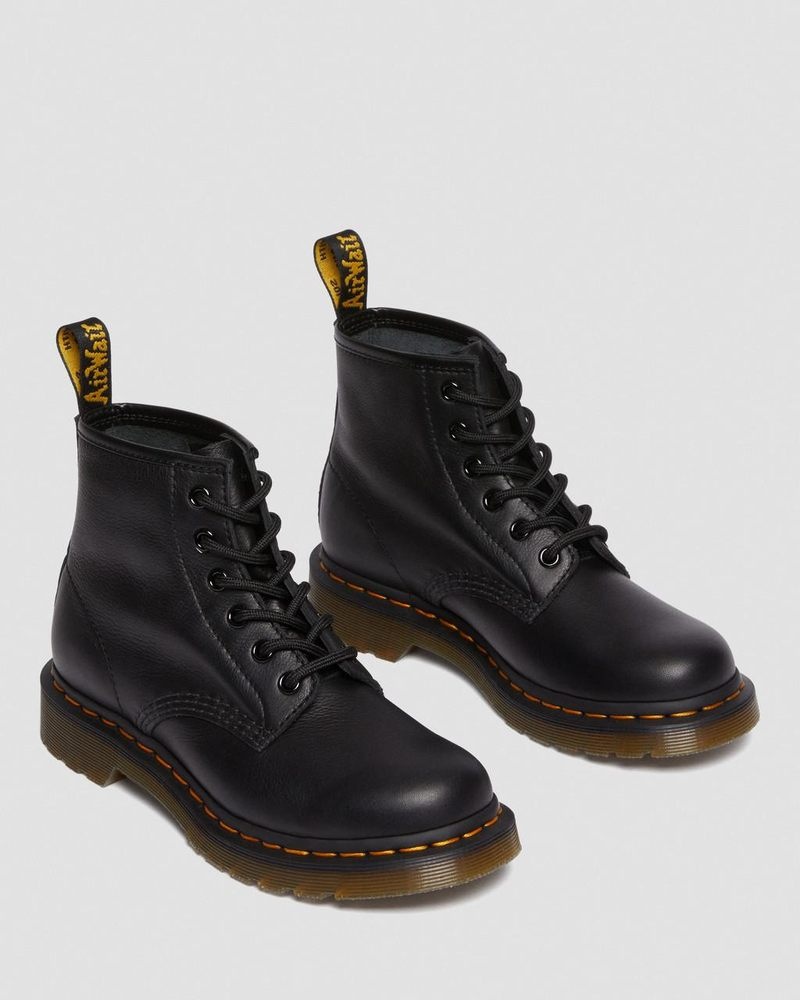 Black Dr Martens 101 Virginia Leather Ankle Boots (Virginia) Boots | RZ19-Z6ZZ