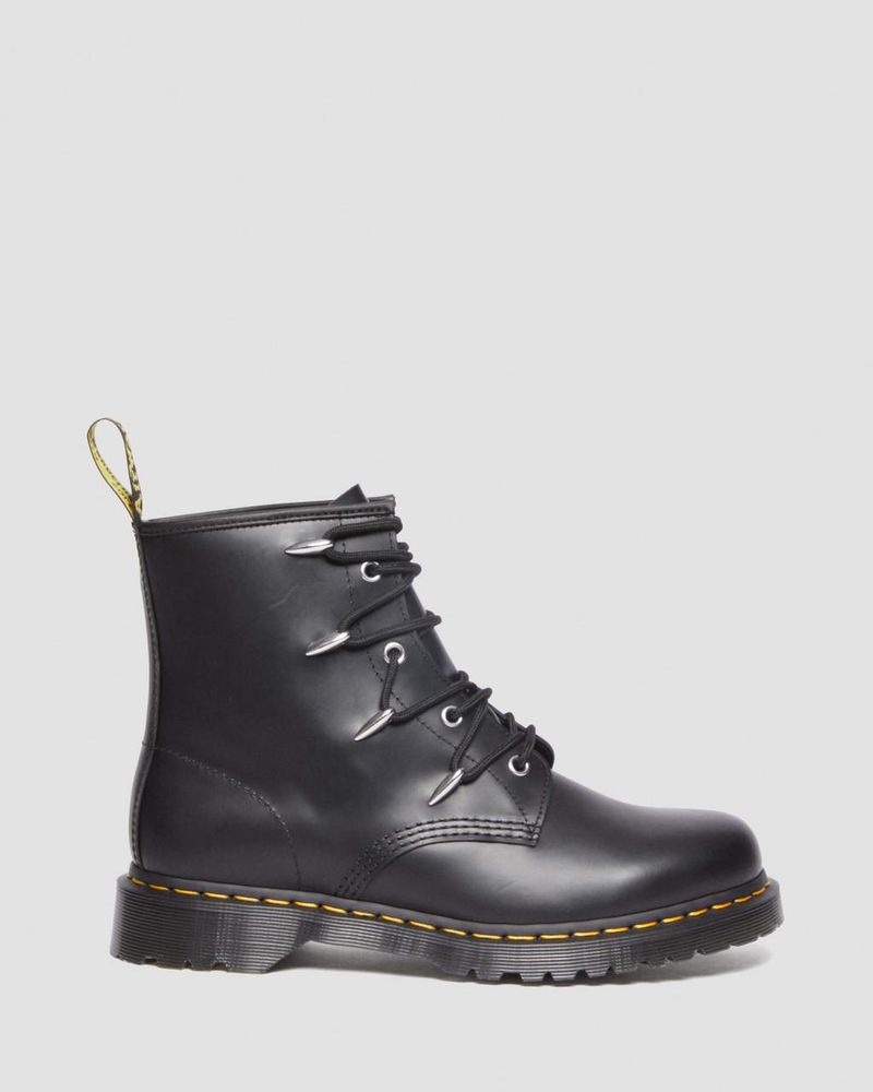 Black Dr Martens 1460 Alien Hardware Leather Lace Up Boots (Danuibo) Boots | BA70-Y2EI